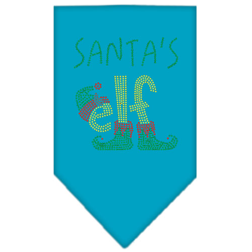 Santa's Elf Rhinestone Bandana Turquoise Large